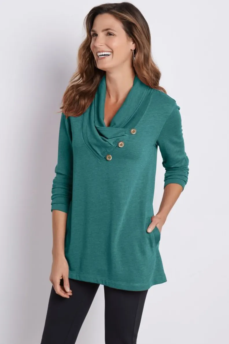 Soft Surroundings Westminster Tunic Sweatshirt| Tops|Tunics & Leggings