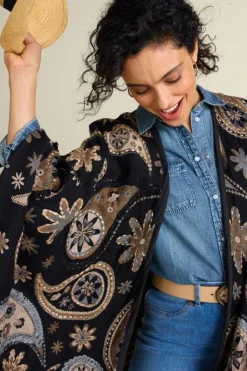 Soft Surroundings Yasmin Embroidered Wrap| Toppers|Jackets & Coats