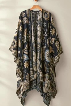 Soft Surroundings Yasmin Embroidered Wrap| Toppers|Jackets & Coats